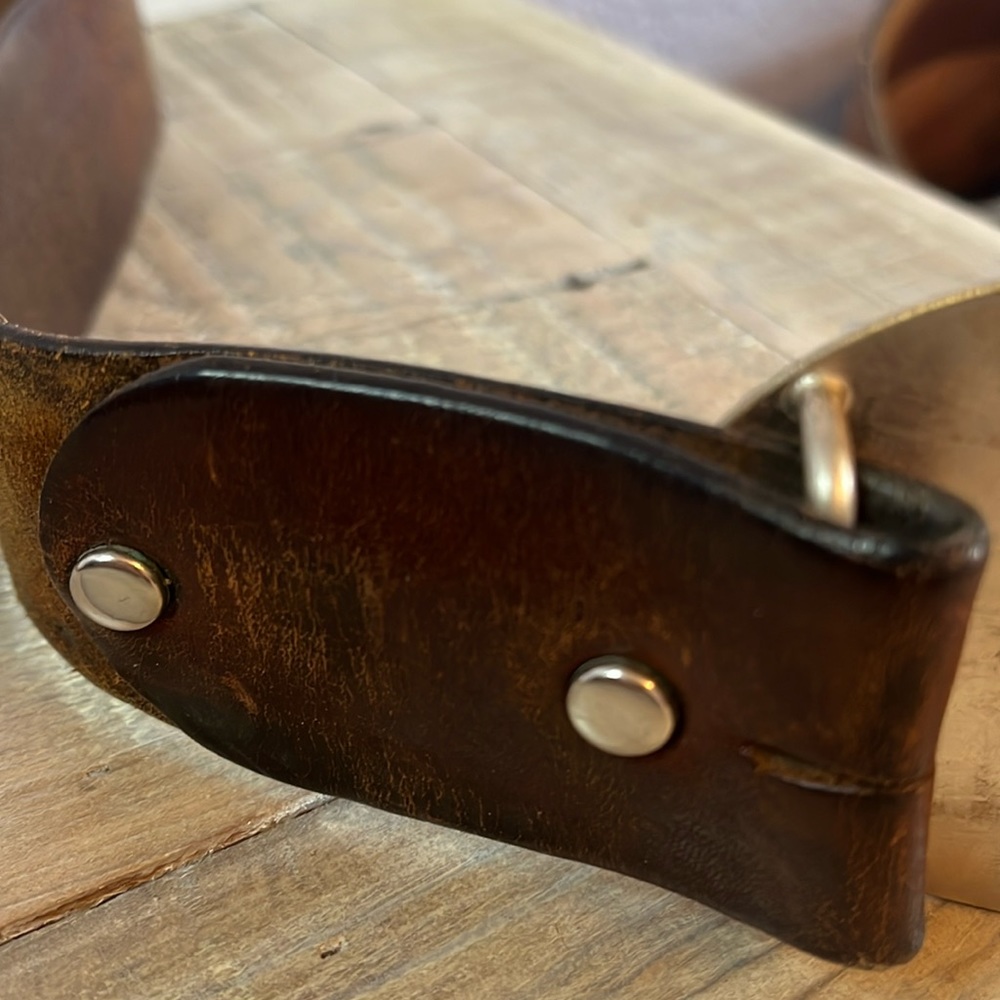 Conoco Buckle Branded Solid Brass With Leather Be… - image 6